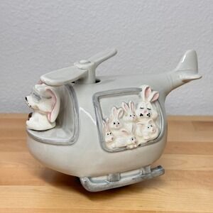 Vintage Quon-Quon Japan Bunny Rabits Helicopter Music Box We've Only Just Begun